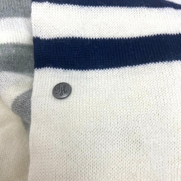 Tommy Hilfiger NWT Knit Infinity Scarf Ivory Grey Navy Stripes Fall Casual - Picture 8 of 10
